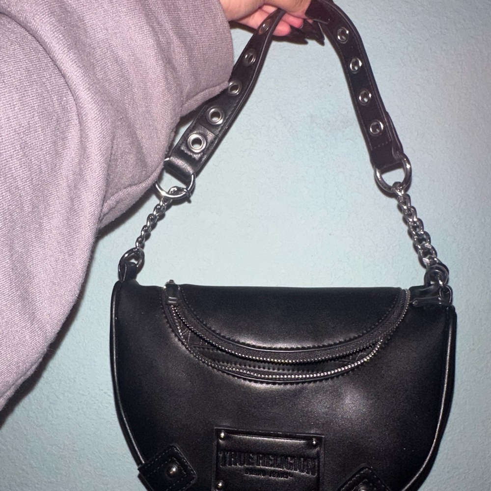 True Religion Black Leather Women's Bag
